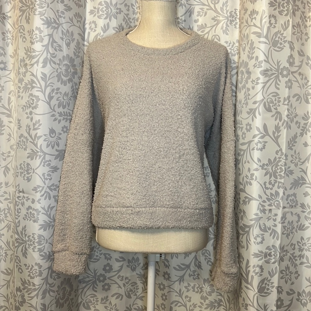 Fuzzy Grey Longsleeve Top